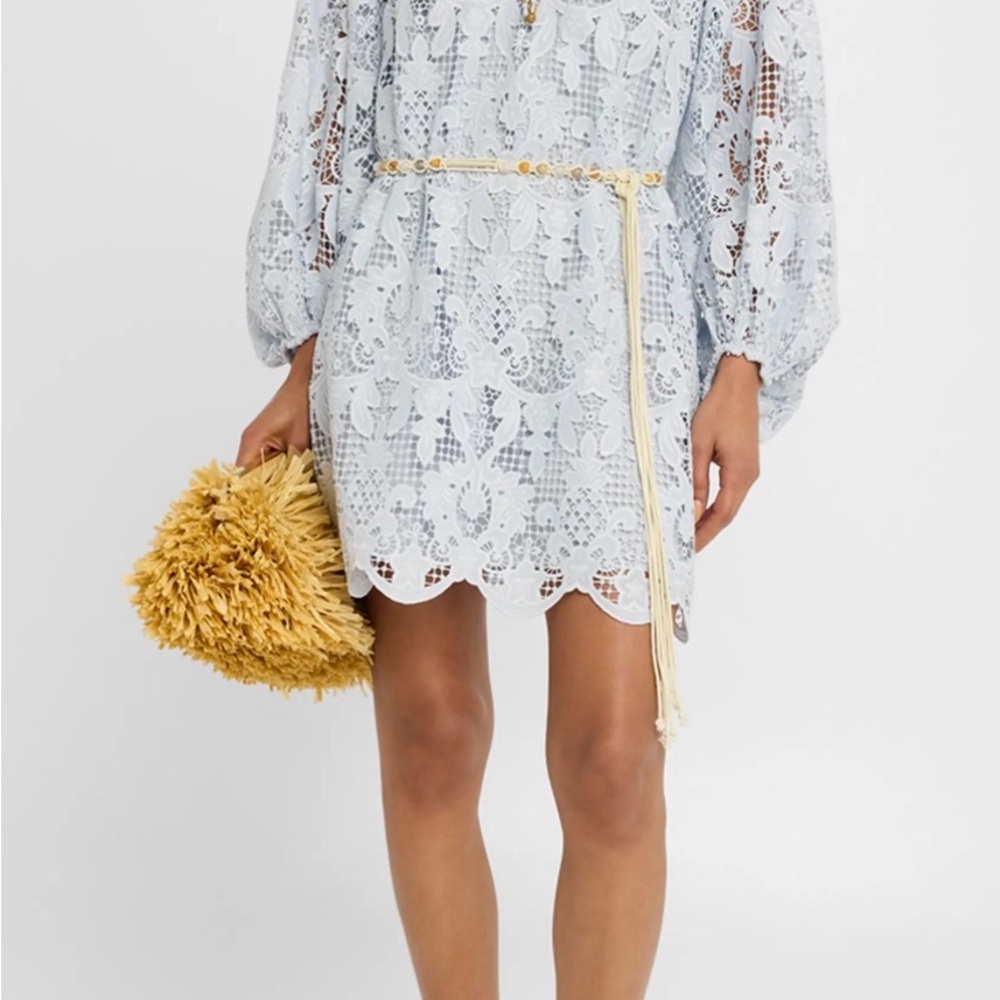 Zimmermann Light Blue Lace Mini Dress - Picture 2 of 3